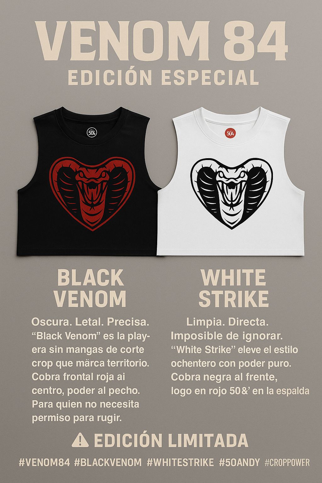 Crop Top Sin Mangas Unisex - Edición Venom 84