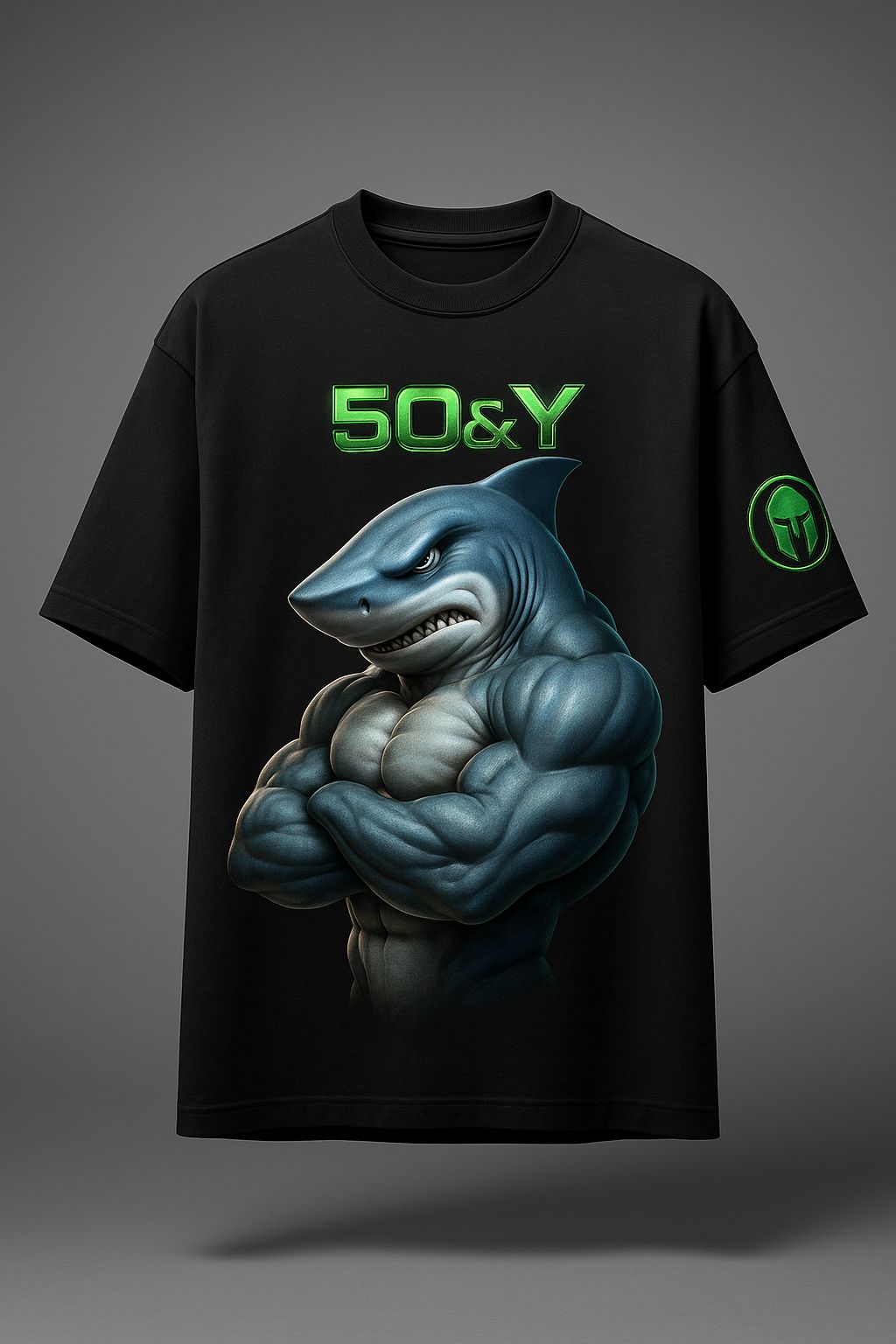Playera Oversize 100% Algodón - Shark 3D